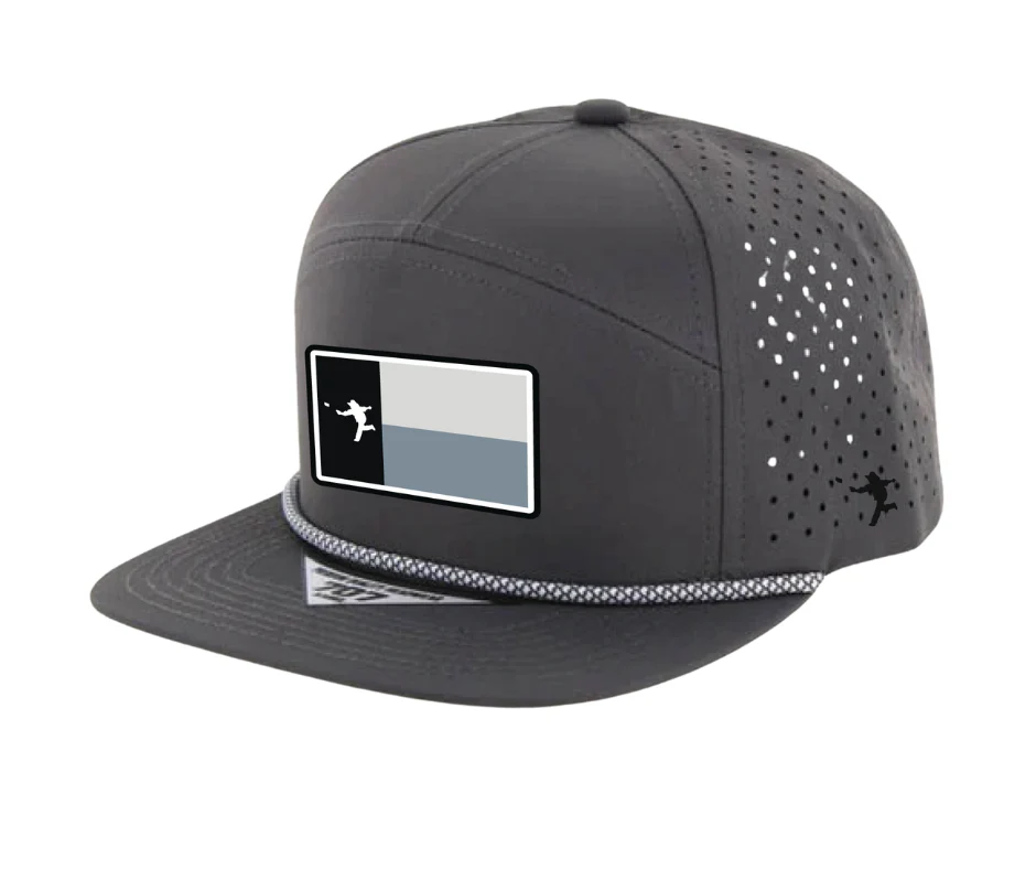 14 - State of Texas Flag Patch Hat - Kamel 7 Panel 707 (Charcoal)