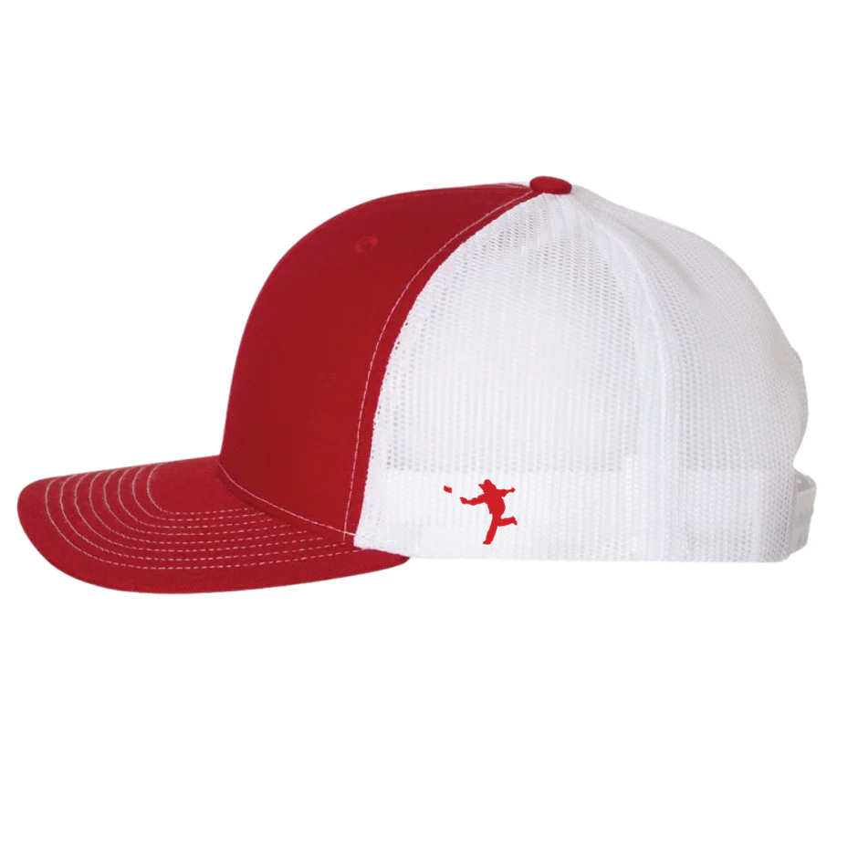 26 - American Flag Patch Hat Richardson 112 Snapback Trucker Hat (Red / White) - Image 2